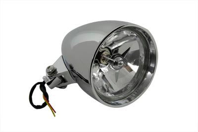 5-3/4 Chrome Rocket Style Headlamp