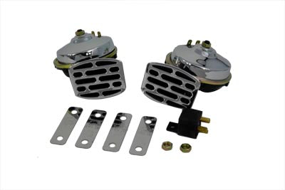 Chrome 12 Volt Twin Horn Set