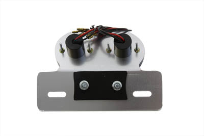Chrome Twin Round Tail Lamp with Alloy License Bracket