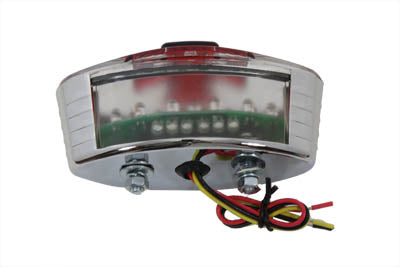 Oval Tail Lamp with Maltese Inset Clear Lens with Red Cross