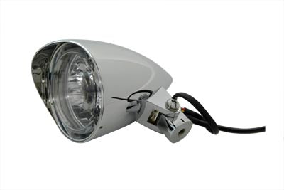 3-1/2 Round Headlamp Billet with Visor