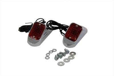 Flush Deco Marker Lamp Set with Red Lens