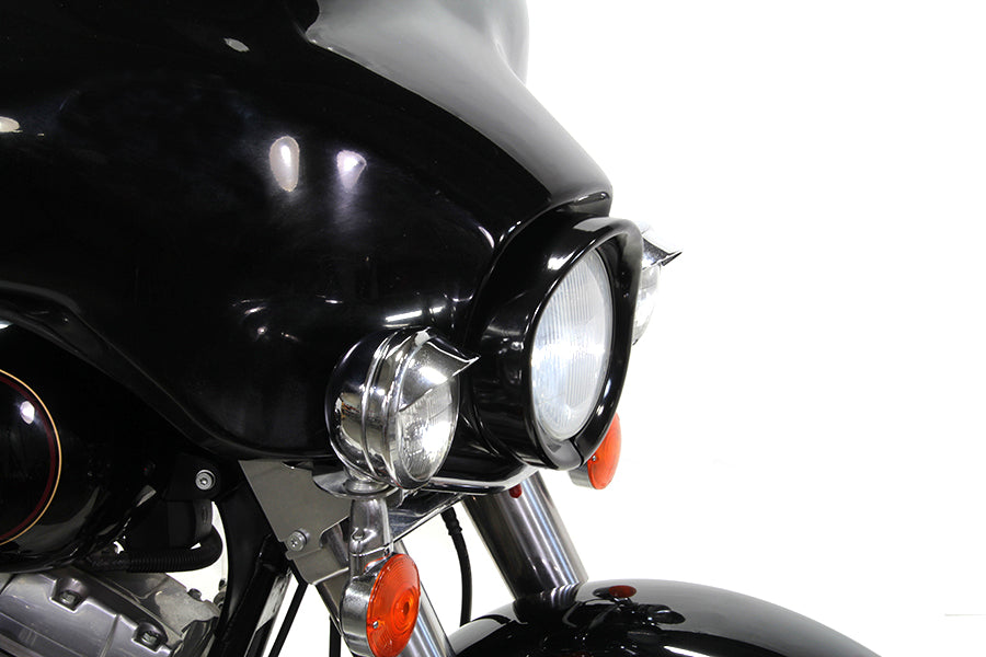 Outer Headlamp Black Frenched Trim Ring with Visor