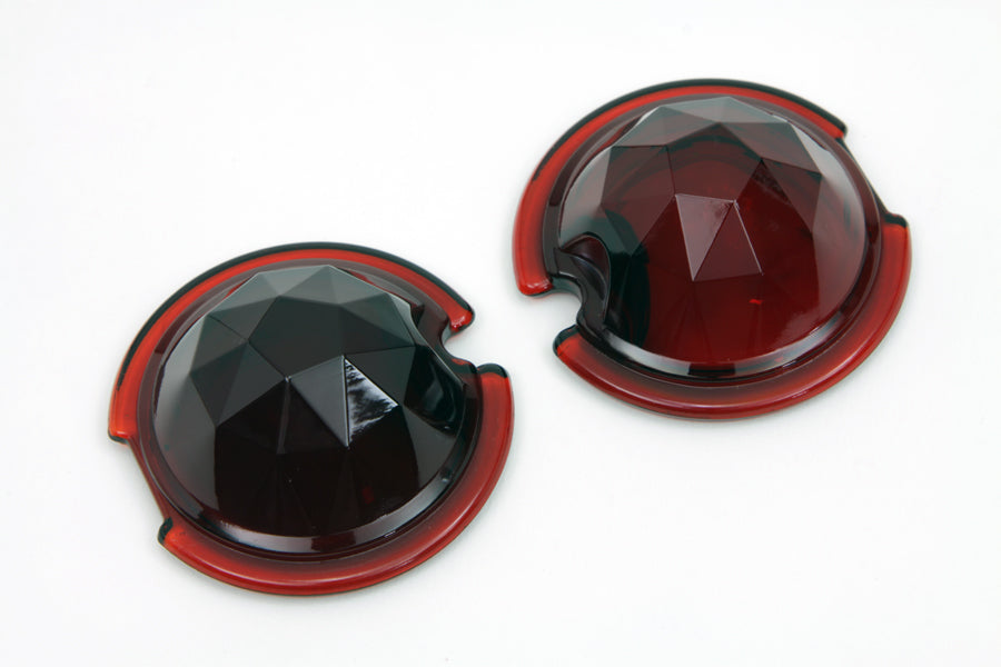 Tail Lamp Lens Set Faceted Red