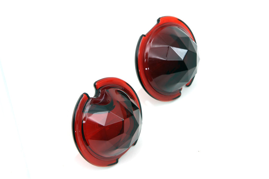 Tail Lamp Lens Set Faceted Red