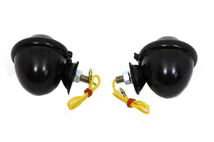 Black Turn Signal Set Bullet with Red Lens