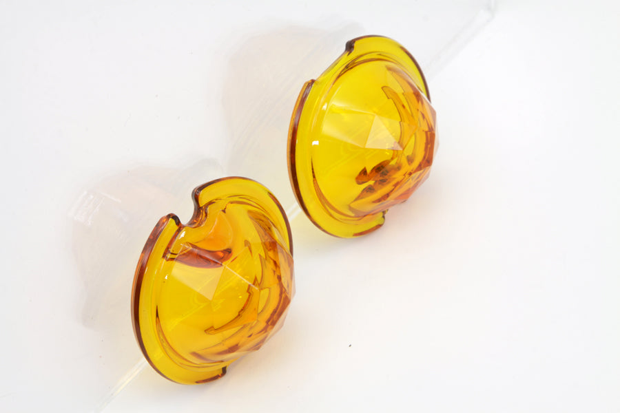 Tail Lamp Lens Set Faceted Amber