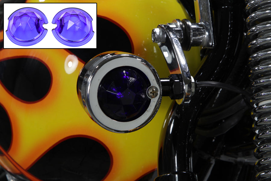 Blue Faceted Tail Lamp Lens Set