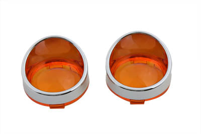 Chrome Turn Signal Bezel Amber Lens