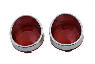 Chrome Turn Signal Bezel Red Lens