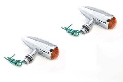 Chrome Missile Head Marker Lamp with Amber Lens