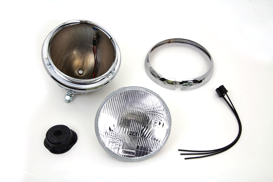 7 Round Chrome Vintage Style Headlamp