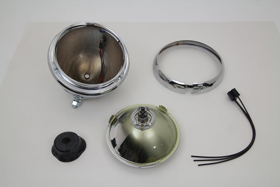 7 Round Chrome Vintage Style Headlamp