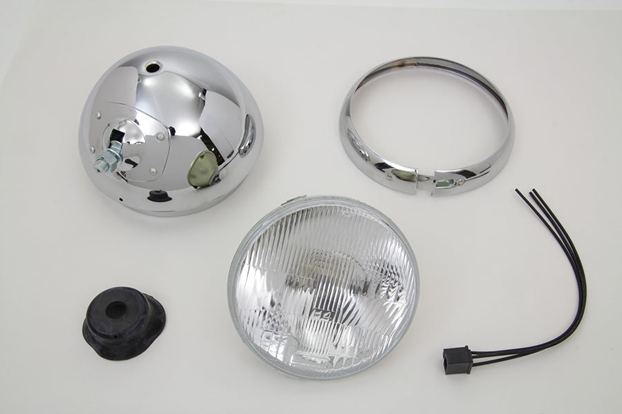 7 Round Chrome Vintage Style Headlamp