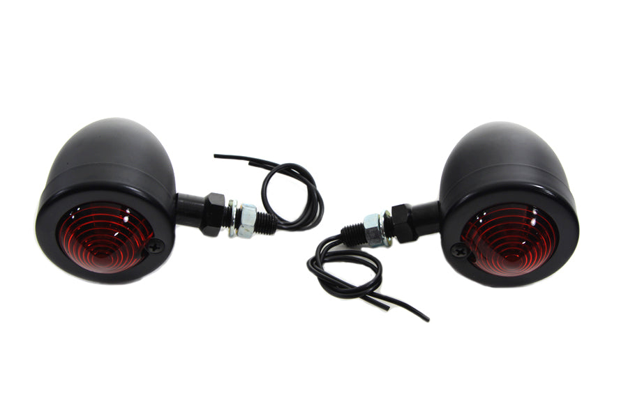 Black Bullet Marker Lamp Set with Red Lens