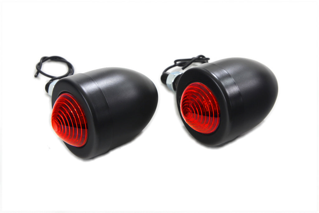 Black Marker Lamp Set with Red Lens Single Stem