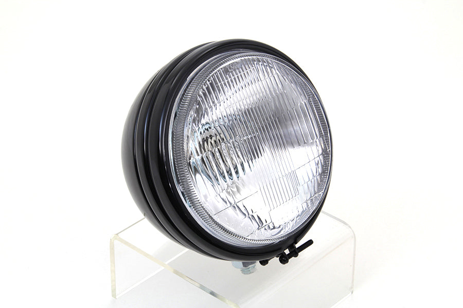 5-3/4 Round Stock Type Black Headlamp