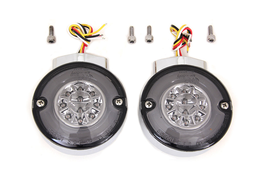 Chrome LED Turn Signal Combo Assembly Set