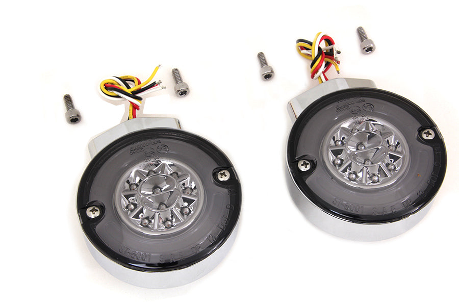 Chrome LED Turn Signal Combo Assembly Set