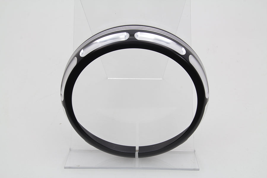 7 Black Anodize Burst Headlamp Trim Ring