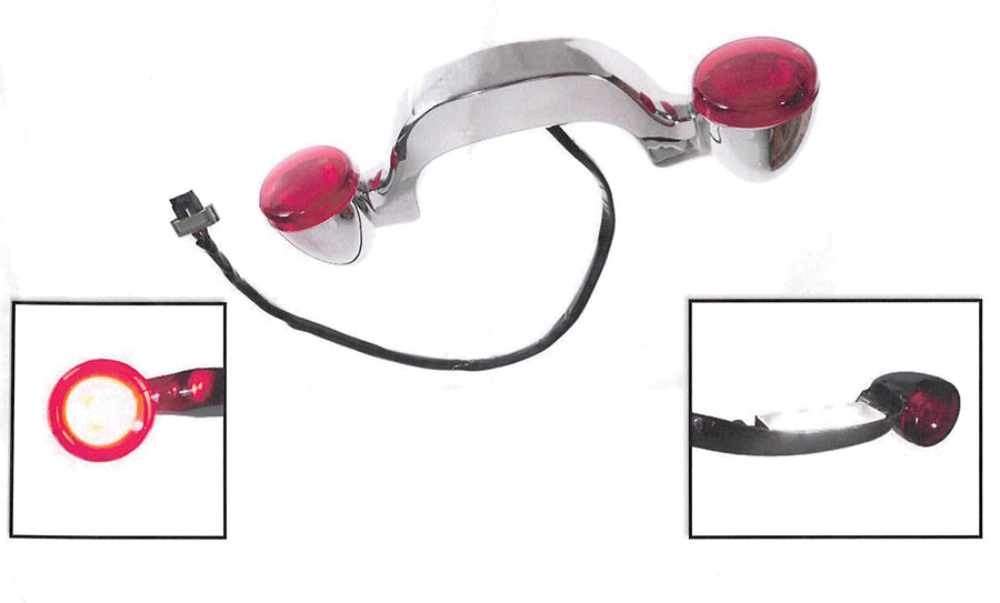 Chrome Bullet Rear Turn Signal Bar and License Plate