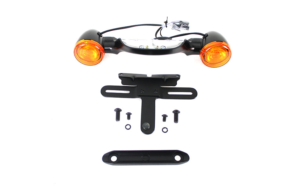 Black Bullet Rear Turn Signal Bar and License Plate
