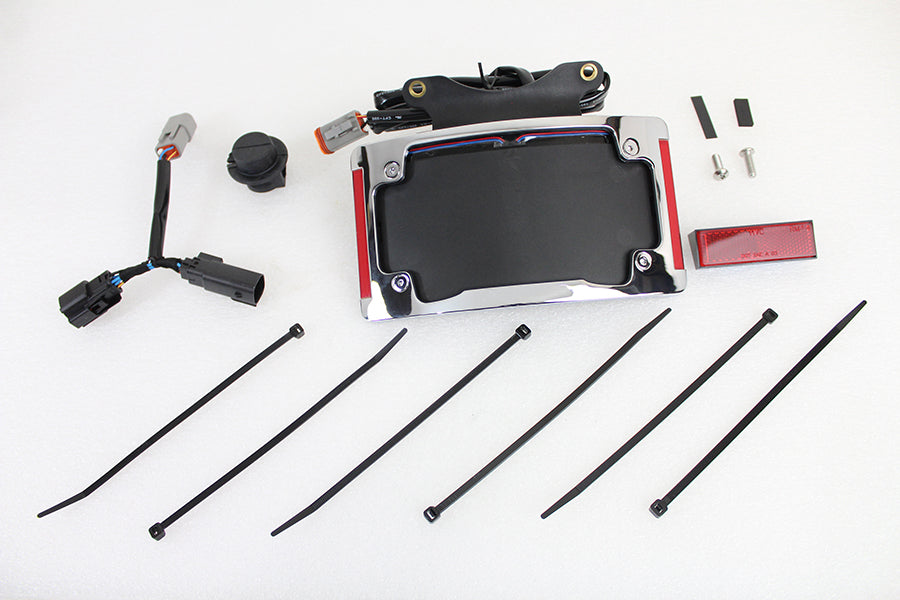 Chrome Curved License Plate Frame with LED Lighting