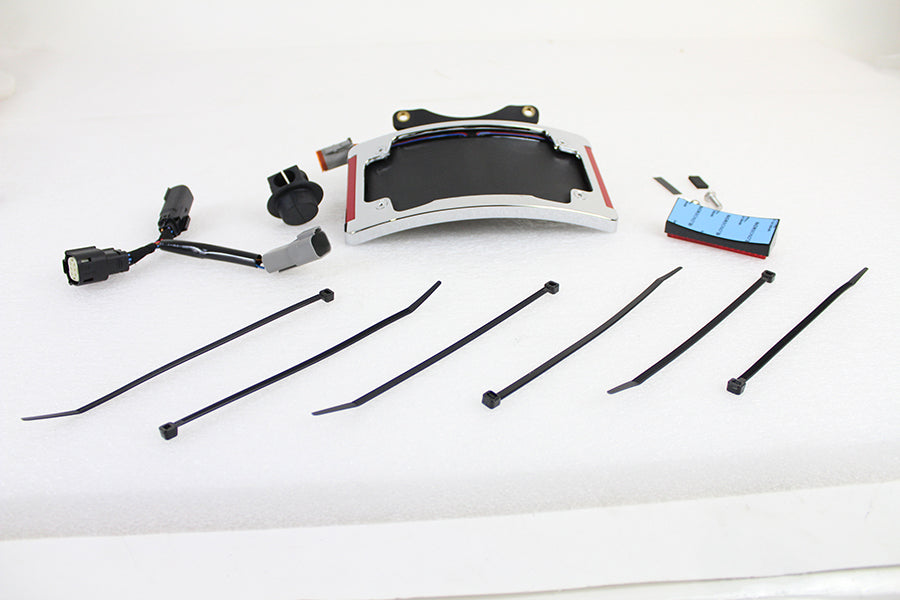 Chrome Curved License Plate Frame with LED Lighting