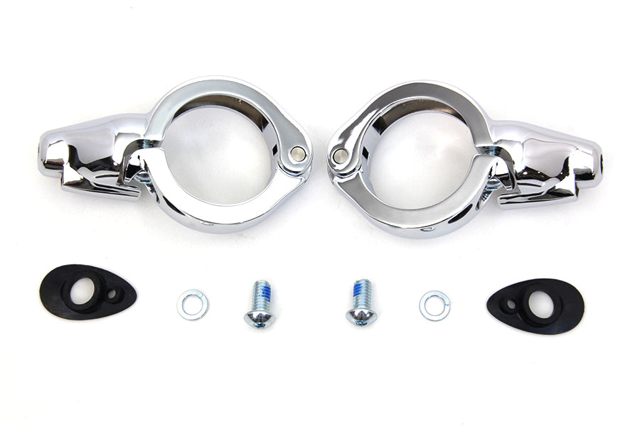 Chrome Turn Signal Relocation Kit 49mm Forks