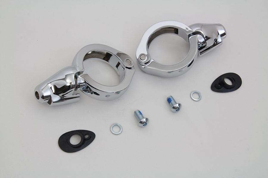 Chrome Turn Signal Relocation Kit 49mm Forks