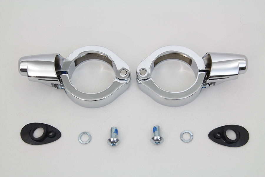 Chrome Turn Signal Relocation Kit 49mm Forks