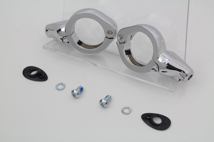 Chrome Turn Signal Relocation Kit 49mm Forks