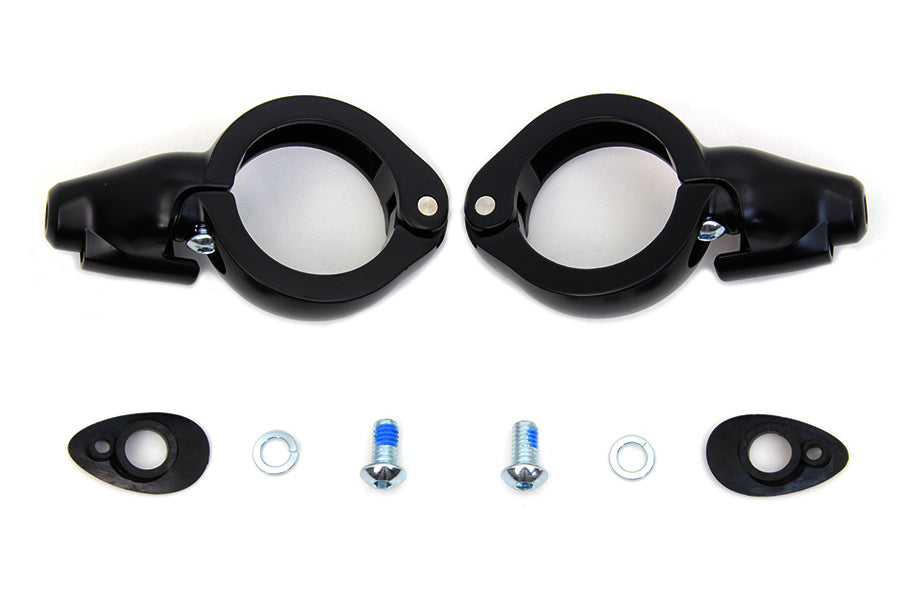 Black Turn Signal Relocation Kit 49mm Forks