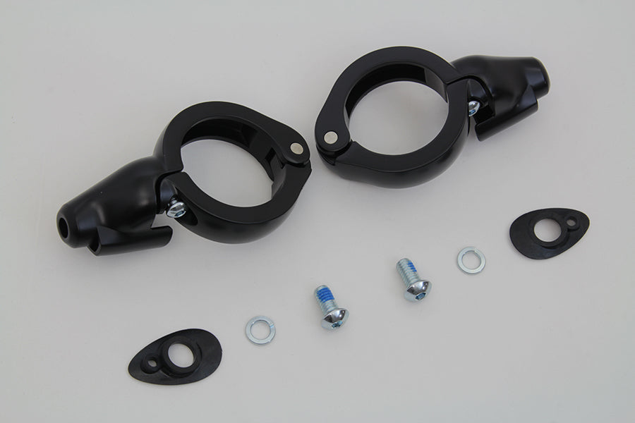 Black Turn Signal Relocation Kit 49mm Forks