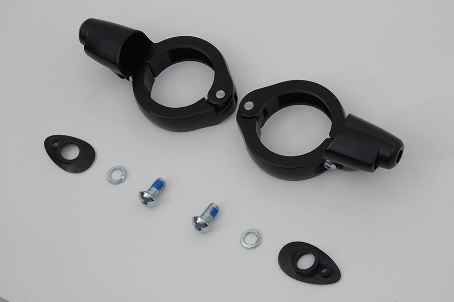 Black Turn Signal Relocation Kit 49mm Forks