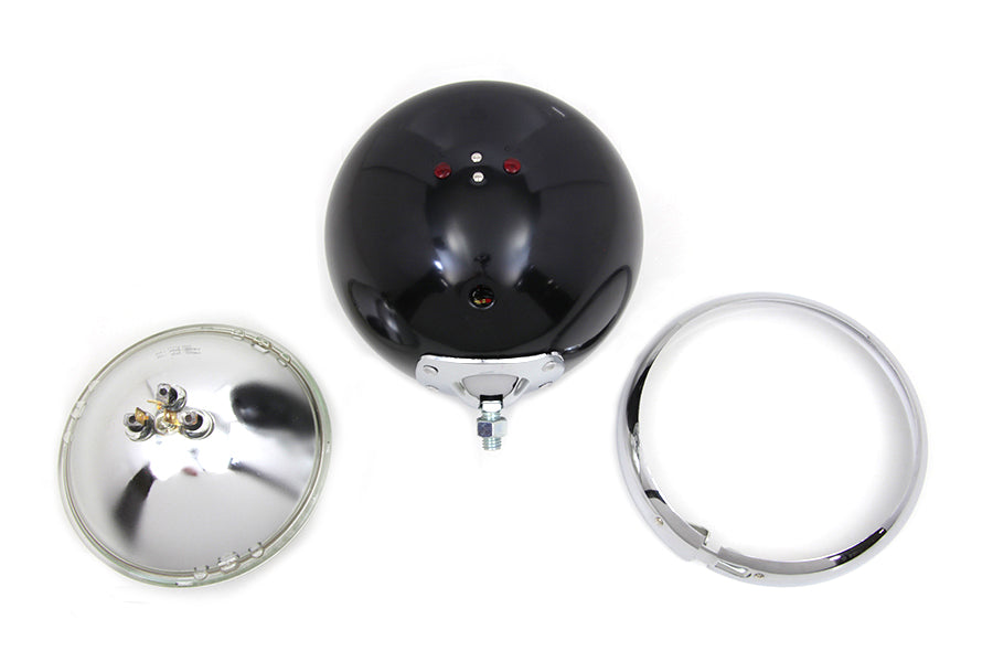 Black 7 K Headlamp with Chrome Rim