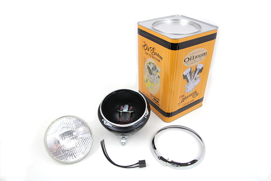 Black 7 K Headlamp with Chrome Rim