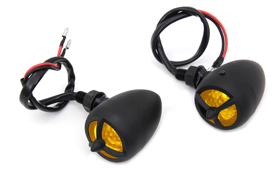 Black Torpedo Bullet Style Marker Lamp Set