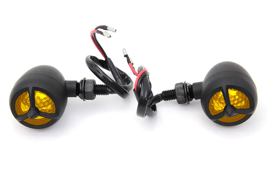 Black Torpedo Bullet Style Marker Lamp Set
