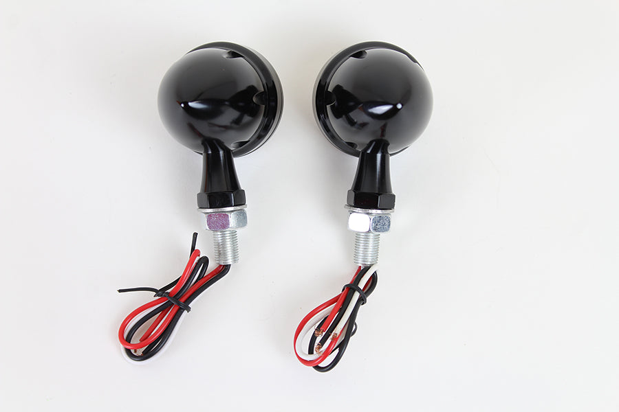 LED Bullet Turn Signal Set Black with Red Lens
