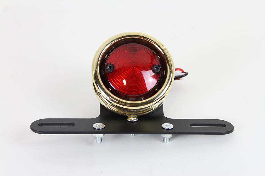 LED Round Tail Lamp Assembly Brass