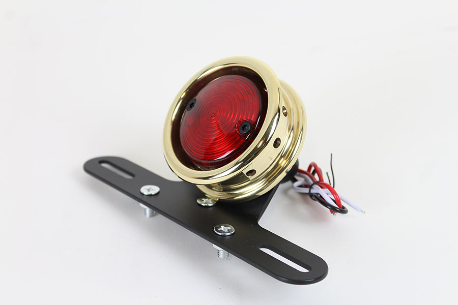 LED Round Tail Lamp Assembly Brass