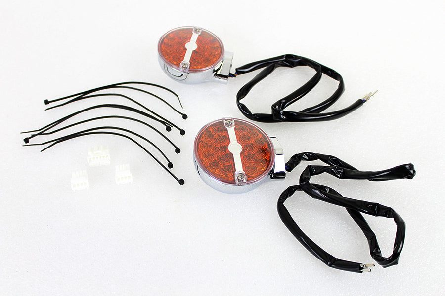 Amber LED Flat Lens Turn Signal Set