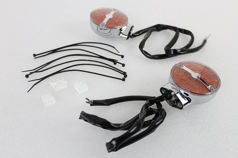 Amber LED Flat Lens Turn Signal Set