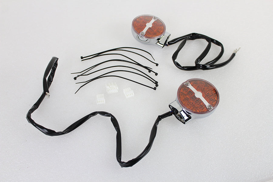 Amber LED Flat Lens Turn Signal Set