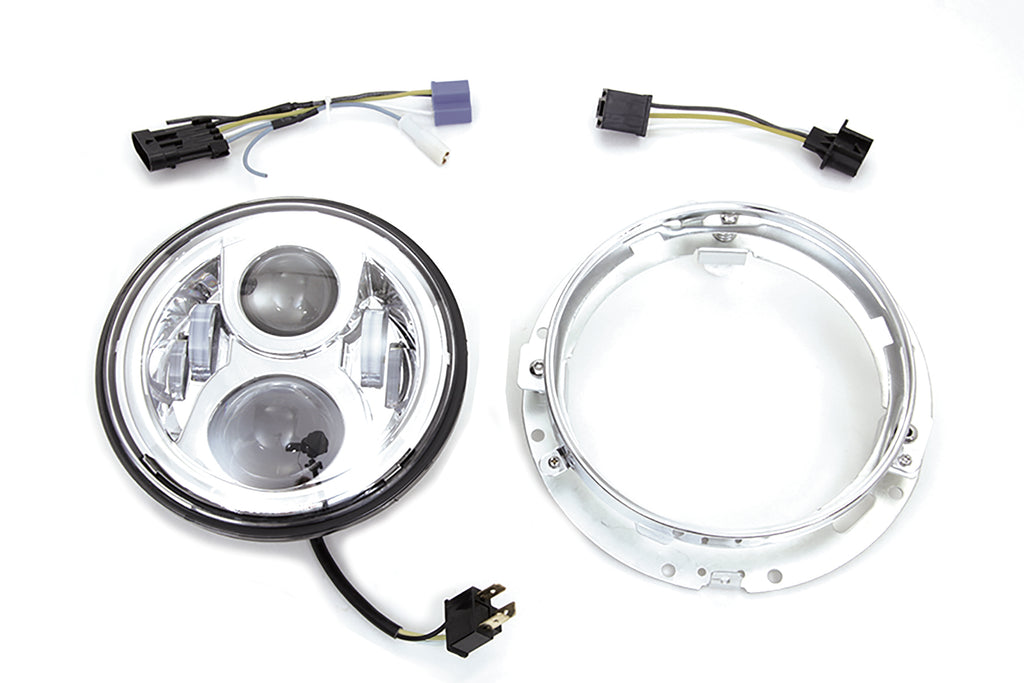 7 LED Headlamp Assembly Black