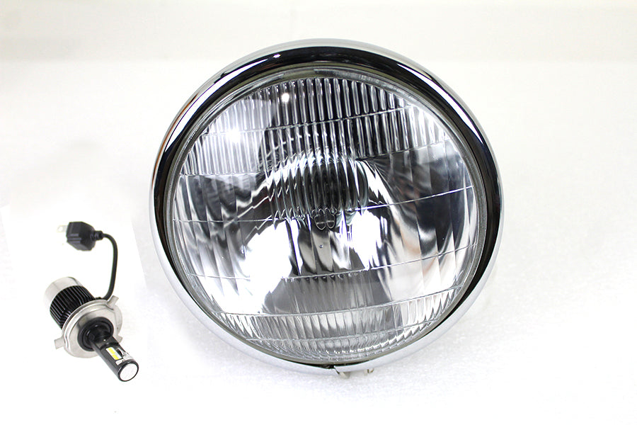 12 Volt Spring Fork H-4/LED Headlamp Unit Black