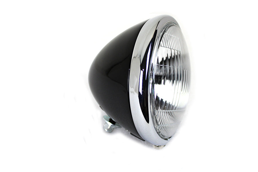 12 Volt Spring Fork H-4/LED Headlamp Unit Black