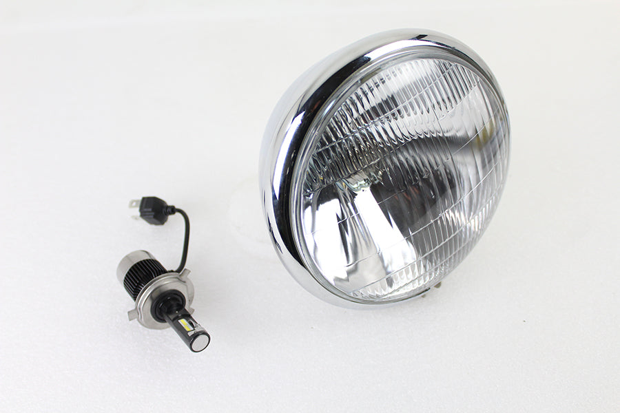 12 Volt Spring Fork H-4/LED Headlamp Unit Chrome