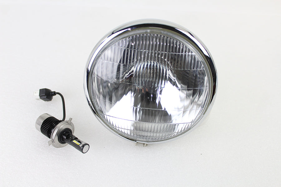 12 Volt Spring Fork H-4/LED Headlamp Unit Chrome